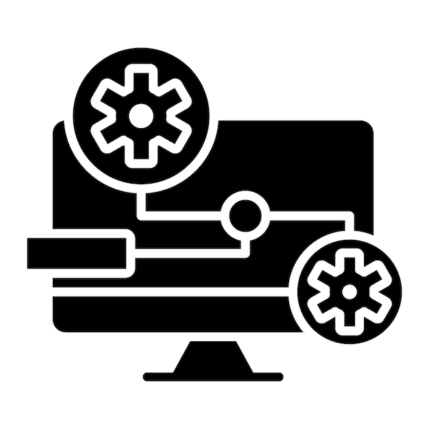 Computer Aided Design Glyph Solid Black Illustration