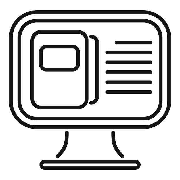 computer book store icon outline vector internet based