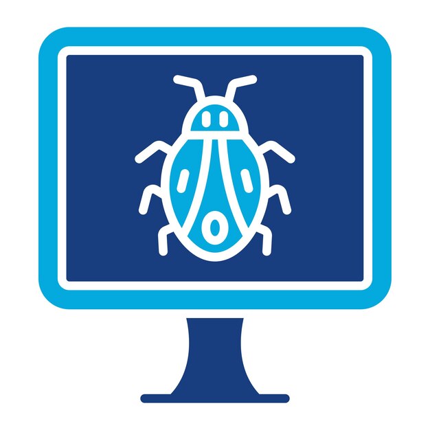 computer bug duotone illustration