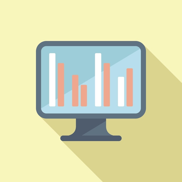 Computer chart icon flat vector Business report Page list