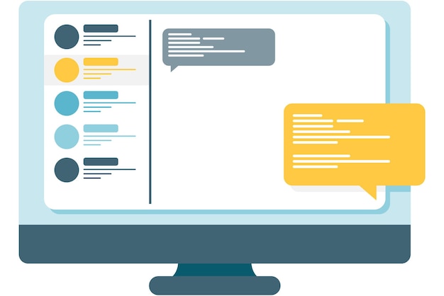 Computer chatting illustration