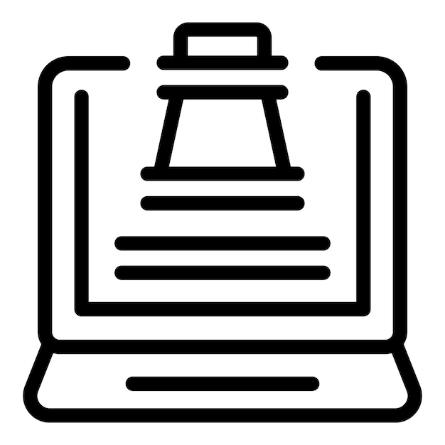 Computer chess game icon outline vector Online board Bet story