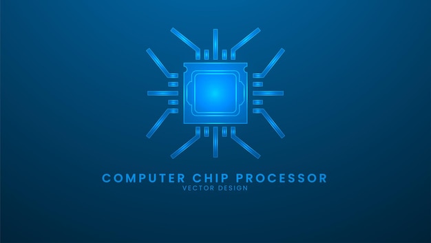 computer chip processor or microchip artificial intelligence and machine technology concept
