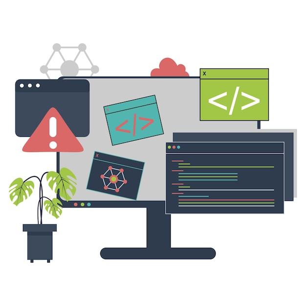 Computer Coding Illustration