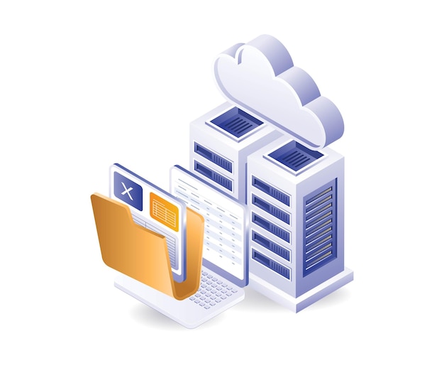 Computer data stored cloud server technology