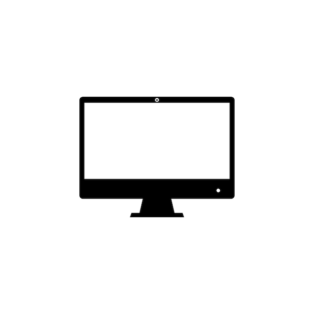Computer display Monitor Simple flat black symbol Vector illustration pictogram