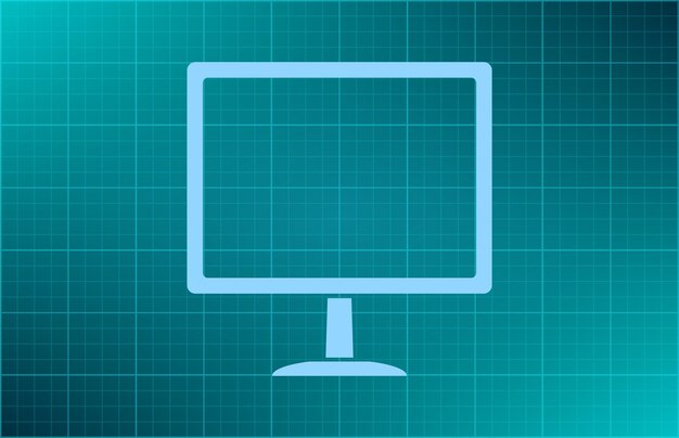 Computer equipment monitor laptop symbol Vector illustration on blue background Eps 10