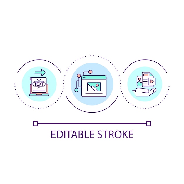 Computer generated content loop concept icon