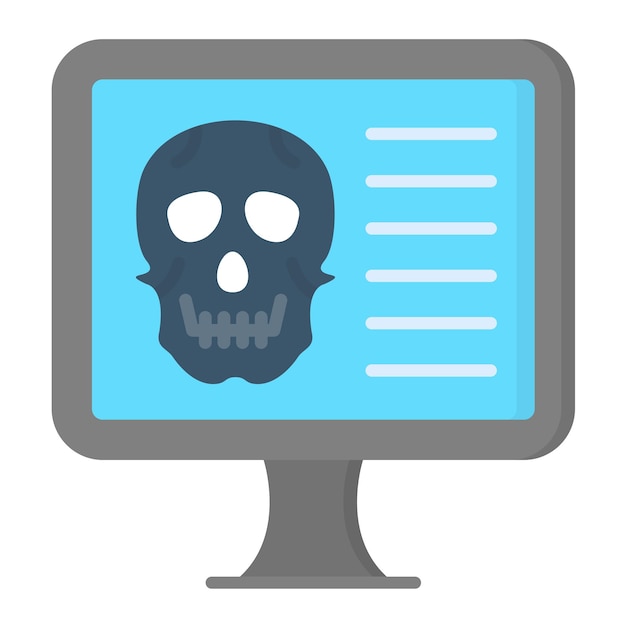 Computer Hacked Flat Illustration