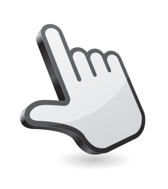 Computer hand pointer cursor 3d