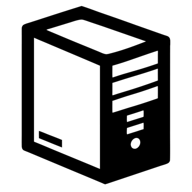Computer Hardware Components Parts and Devices Featuring Computer Cabinet Case Vector Style Illustra