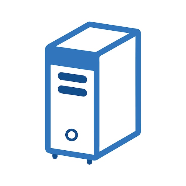 computer hardware components parts and devices featuring computer cabinet case vector style illustra