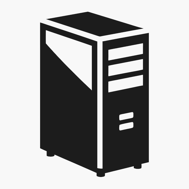 Computer Hardware Components Parts and Devices Featuring Computer Cabinet Case Vector Style Illustra