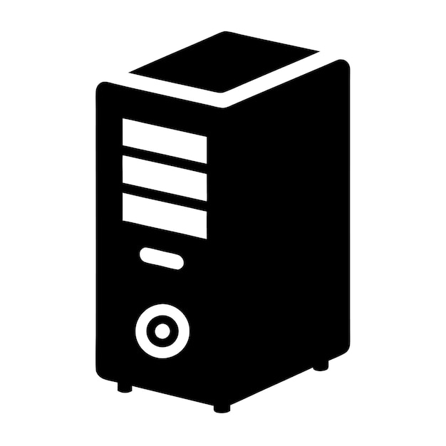 Computer Hardware Components Parts and Devices Featuring Computer Cabinet Case Vector Style Illustra