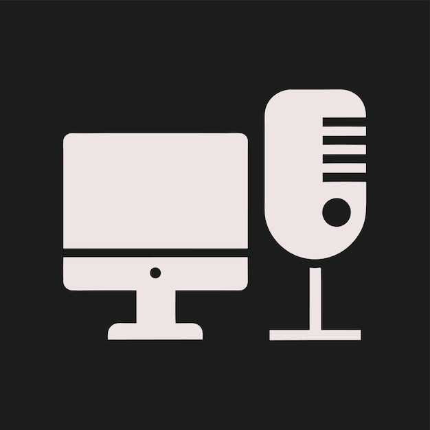 computer hardware components parts and devices featuring microphone vector style illustration
