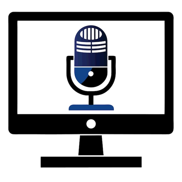 computer hardware components parts and devices featuring microphone vector style illustration
