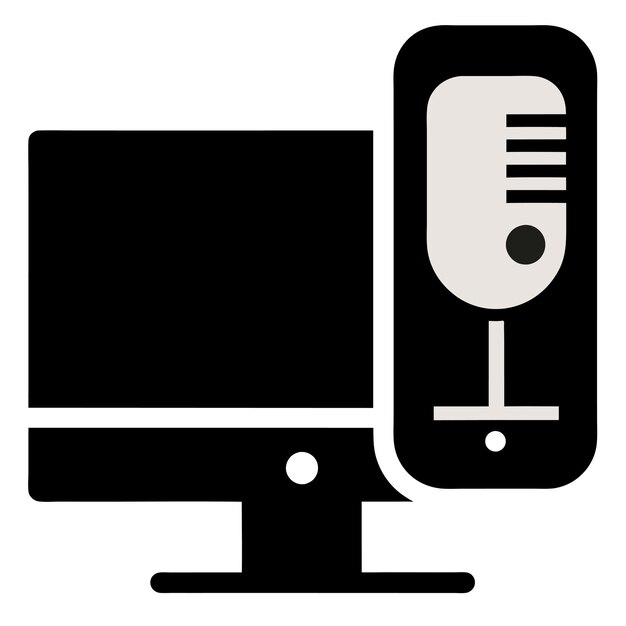 computer hardware components parts and devices featuring microphone vector style illustration