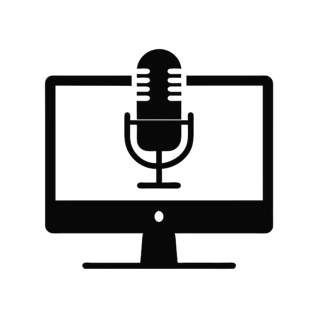 computer hardware components parts and devices featuring microphone vector style illustration