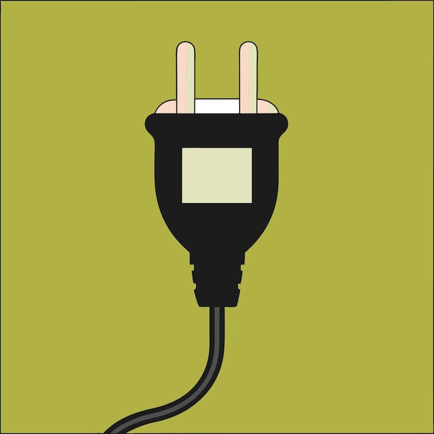 computer hardware components parts and devices featuring power cord vector style design