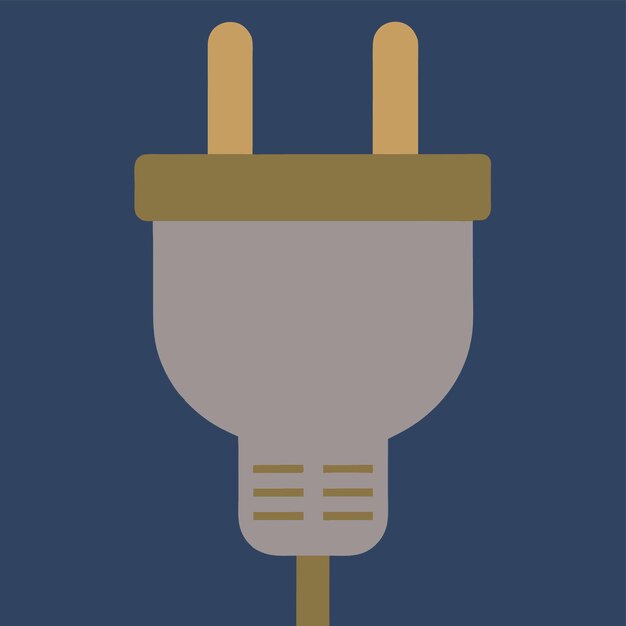 computer hardware components parts and devices featuring power cord vector style design