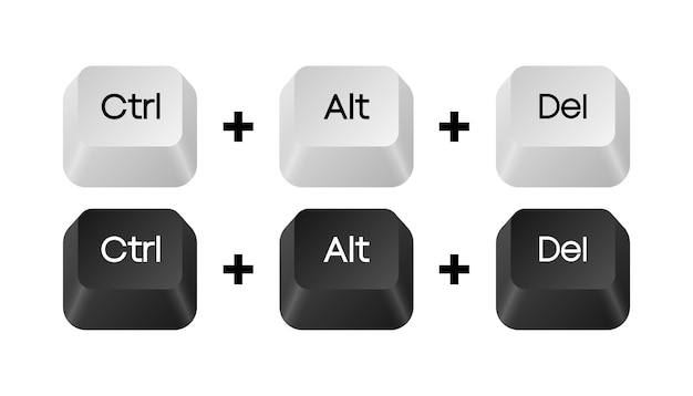 Computer key combinations Set of key combinations Command set icons Computer keyboard button
