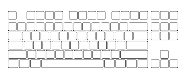 Computer keyboard button layout template for graphic use Modern computer keyboard Vector illustration
