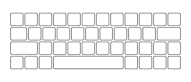 Computer keyboard button layout template for graphic use Modern computer keyboard Vector illustration
