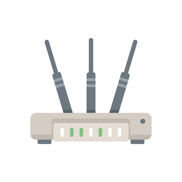 Computer modem icon flat vector Wifi router Device hub isolated