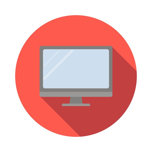 Computer monitor in flat style on a white background