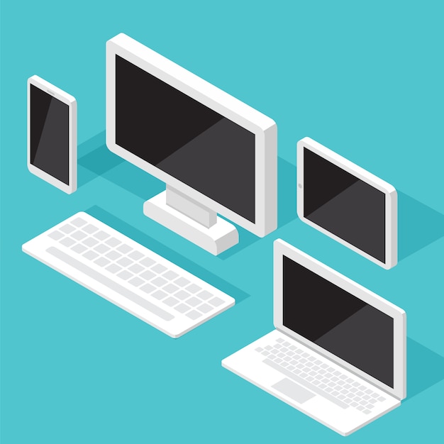 Computer Monitor Isometric set 