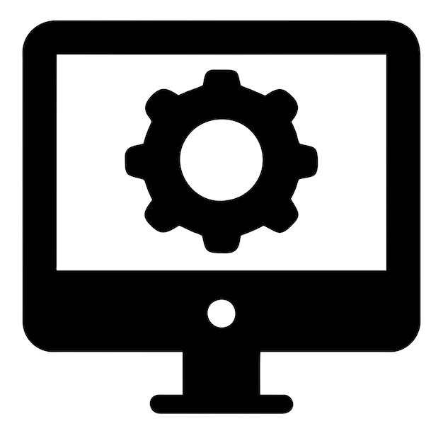computer monitor with gears