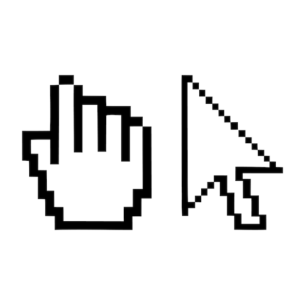 computer pointer and cursor sign pixelated vector