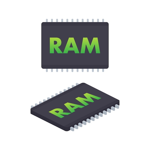 Computer Ram memory Computer hardware components Vector stock illustration