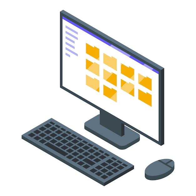 Computer remote access icon Isometric of computer remote access vector icon for web design isolated on white background