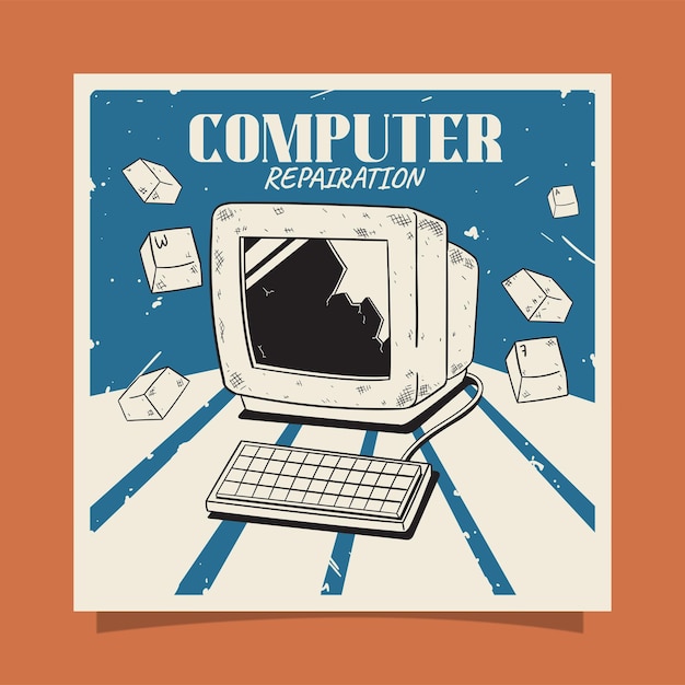 Computer Reparation social media banner template