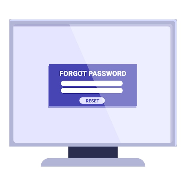 computer screen displaying forgot password notification for account login