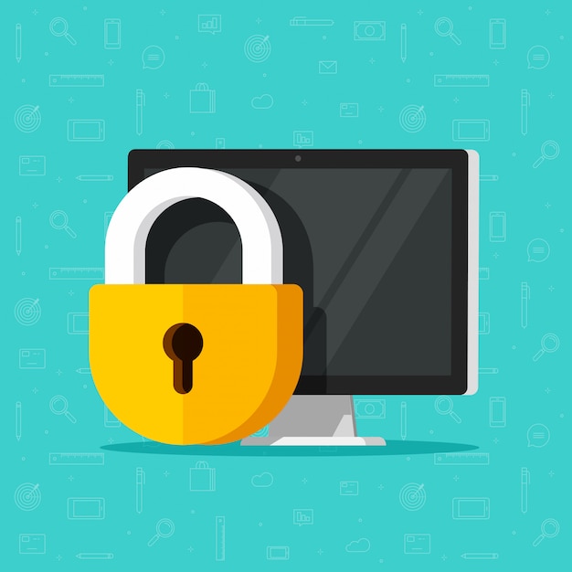 computer security lock or privacy and private secured access data 