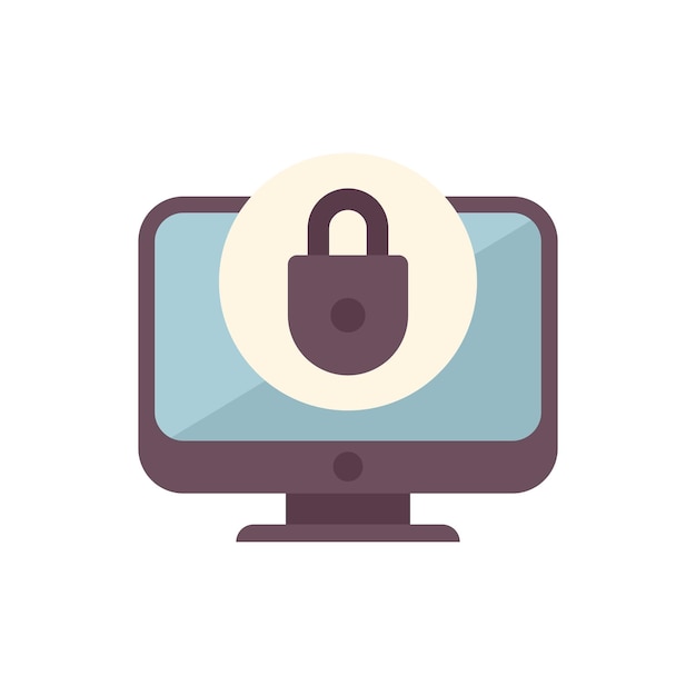 Computer security system showing closed lock icon protecting information