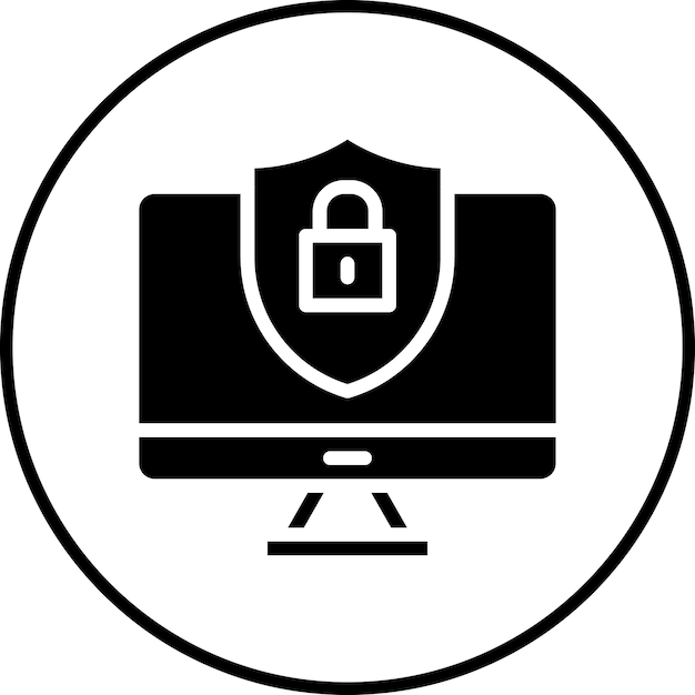 Computer Security vector icon illustration of Protection and Security iconset
