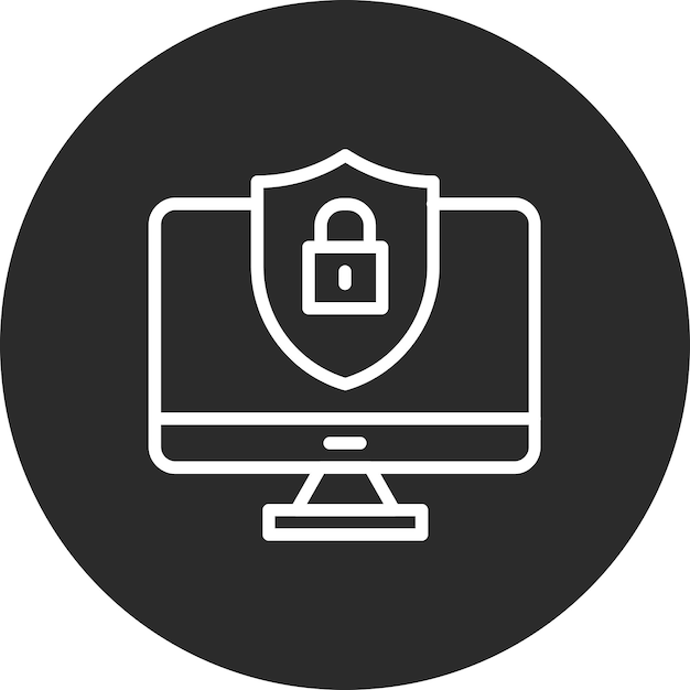 Computer Security vector icon illustration of Protection and Security iconset