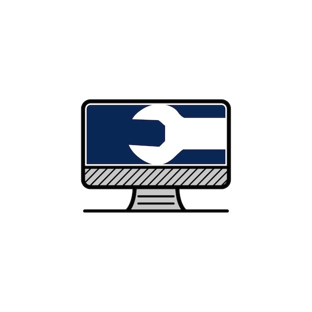 Computer Service Logo Vector Illustration