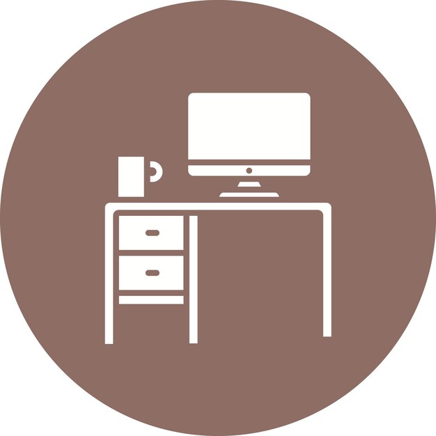 computer table vector illustration style