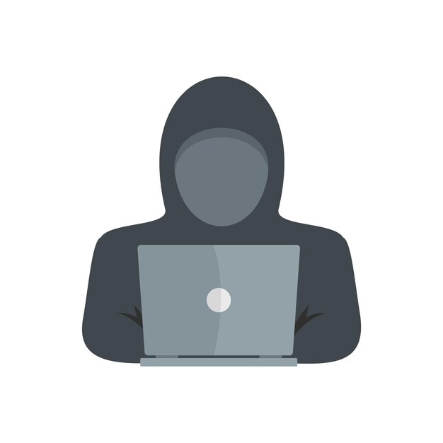 Computer thief icon Flat illustration of computer thief vector icon for web