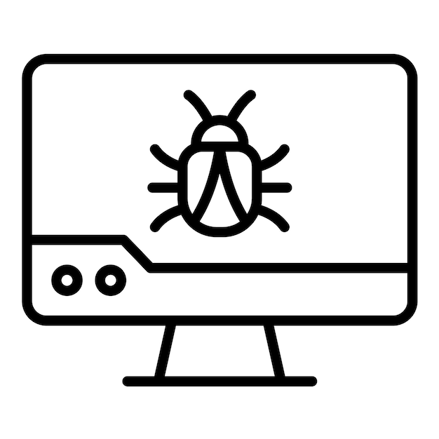 Computer Virus Vector Illustration Style
