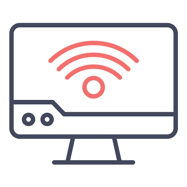 Computer Wifi Vector Illustration Style