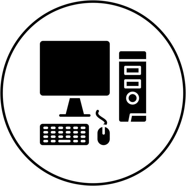 Computer Workstation icon vector image Can be used for Networking and Data Sharing