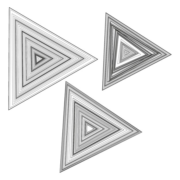 Concentric triangle pattern Geometric vector design Abstract triangular shape Black triangle
