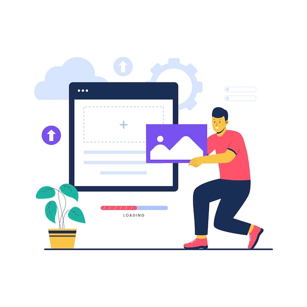 Concept illustration of image upload technology