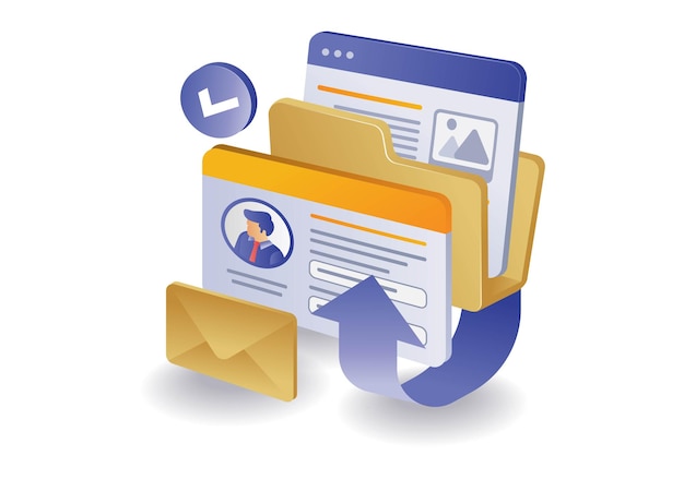Concept illustration of personal account folder data