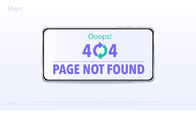 Concept Loading page for sites error page page not found error 404 error ooops